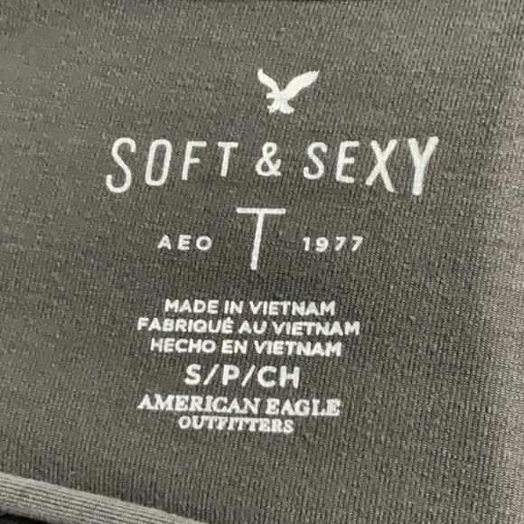 🎉 SALE AMERICAN Eagle Gray Soft & Sexy Long Sleeve Top Size Small - Picture 6 of 8